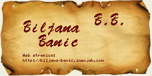 Biljana Banić vizit kartica